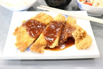 Teriyaki chicken rice.