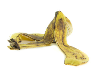 Buccia di banana isolata su sfondo bianco