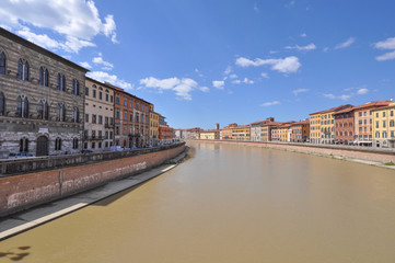 Arno river bank in Pisa