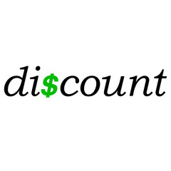 Icono texto discount con dolar