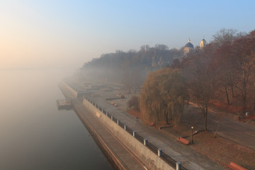 Quay in the fog