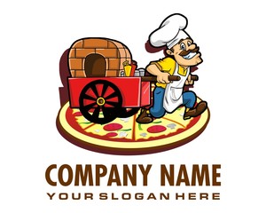 cook pizza logo image vector