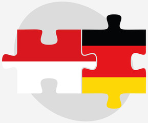 Indonesia and Germany Flags in puzzle