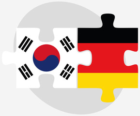 South Korea and Germany Flags in puzzle