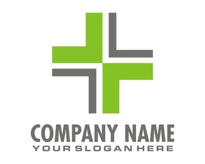 Obraz premium green cross health logo image vector