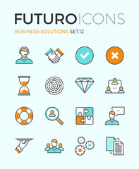Business solutions futuro line icons