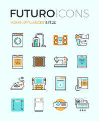 Appliances futuro line icons