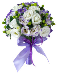 Bridal bouquet of eustoma flowers