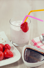 Strawberries  cream and chocolate 