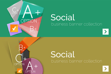 Infographic flat design banner with geometric diagram 