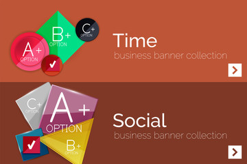 Infographic flat design banner with geometric diagram 