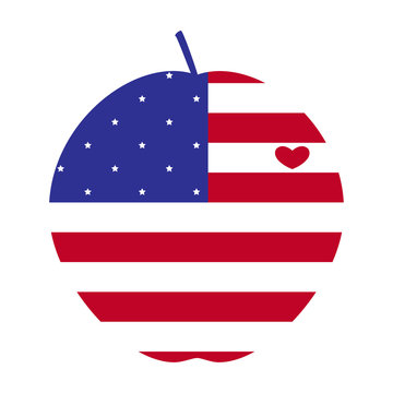 American big apple with heart