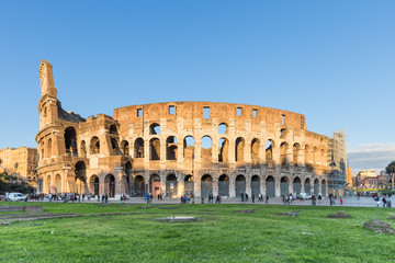 Fototapeta na wymiar Sunset at the Colosseum in Rome, Italy