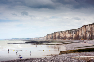 Normandy Coast with white cliffs, near Fecamp, France