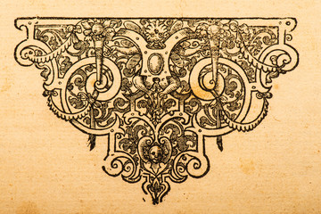 Photographie of antique book illustration  