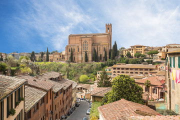 Cityscape of Siena in Tuscany, Italy