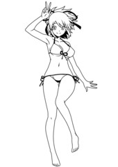 cute asian girl in bikini