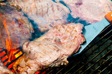 Obraz na płótnie Canvas meat on barbeque