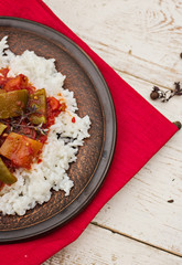 Vegetables with rice