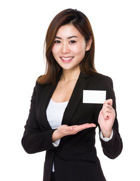 Asian businesswoman show with name card
