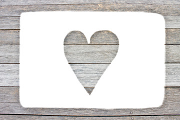 Heart In Picture Frame Wood