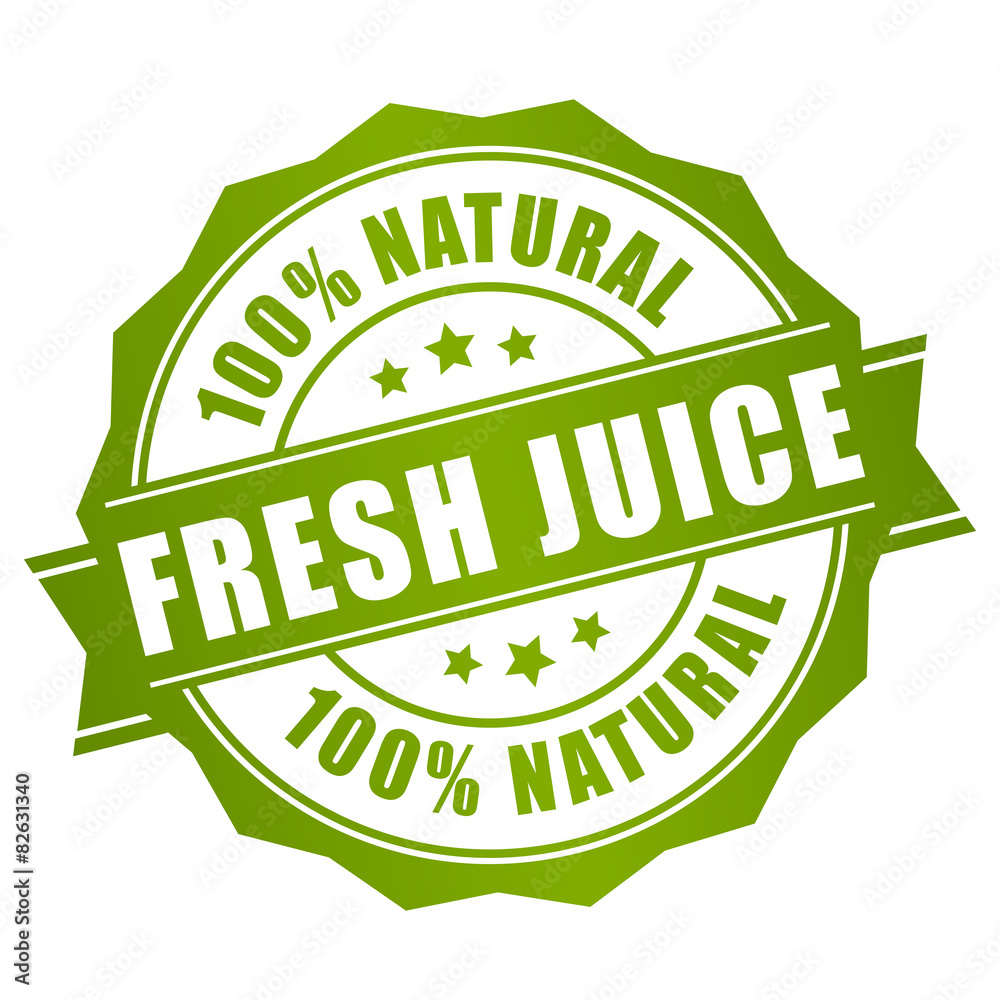 Wall mural fresh natural juice stamp