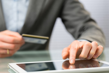 Online Shopping - Credit Card and Tablet