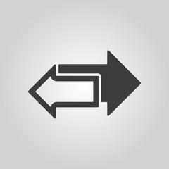 The left and right arrows icon. Arrows symbol