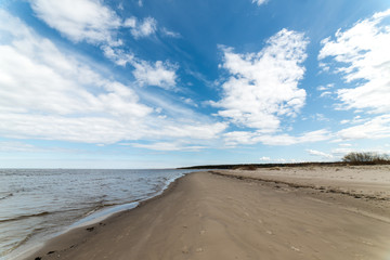 White clouds over beach