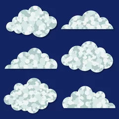 Zelfklevend Fotobehang vector illustration of abstract clouds collection © plalek