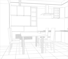 vector design process in wire-frame Illustration created of 3d