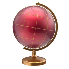 Globe blank red planet international global geography symbol
