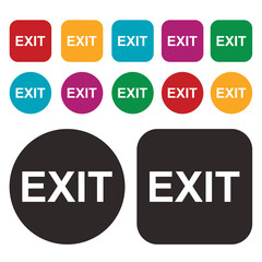 Exit icon. Emergency exit icon. vector