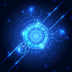 Obraz premium vector blue technology abstract background, illustration