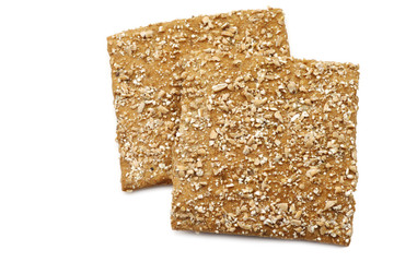 crispy spelt cracker with crushed wheat kernels 