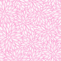 Seamless pattern with flowers Dahlia.