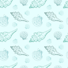 Seashells  seamless pattern