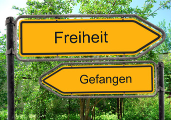 Fototapeta premium Strassenschild 40 - Freiheit