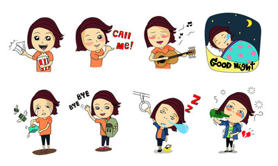 set of emotion girls 3