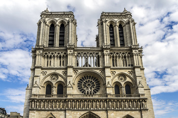 Fototapeta na wymiar Cathedral Notre Dame de Paris - Gothic, Roman Catholic cathedral