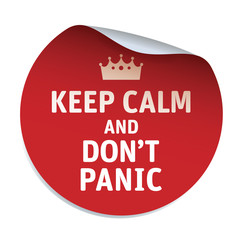 Red vector sticker KEEP CALM and DON'T PANIC