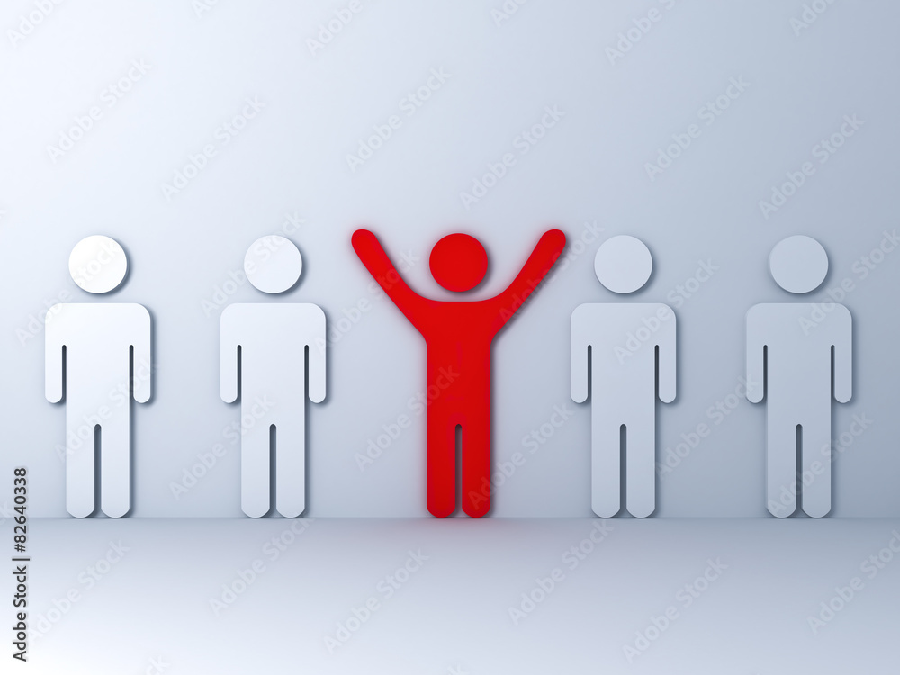 Aufkleber stand out from the crowd and different concept