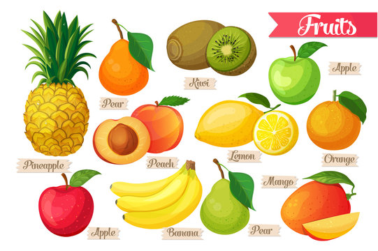 Icons of fruit.