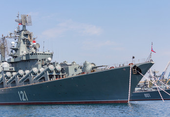Ukraine, Sevastopol - September 02, 2011: The flagship of the Ru