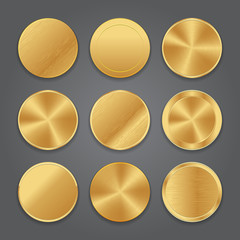 Golden metal badge icons