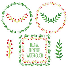 Vector floral set.