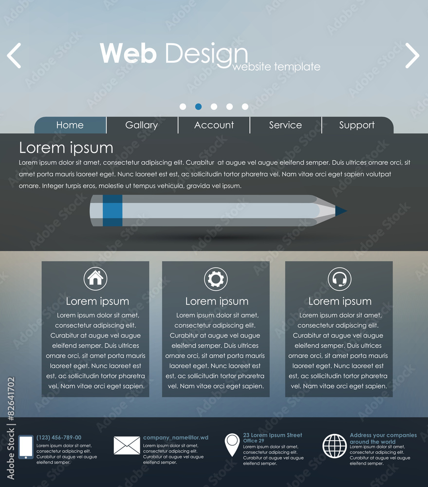 Aufkleber menu design for web site