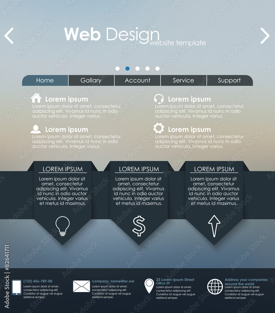 Poster menu design for web site
