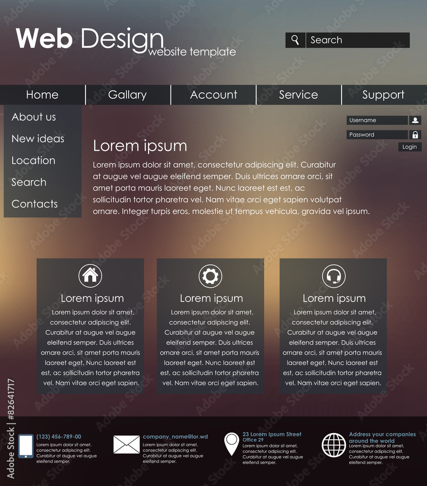 Poster menu design for web site