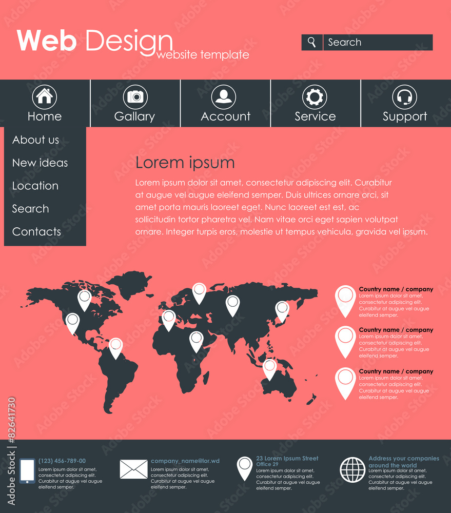 Poster menu design for web site
